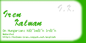iren kalman business card